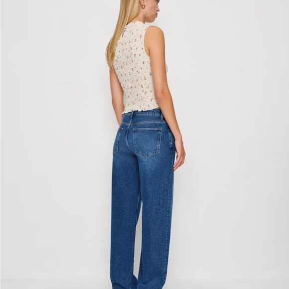 Reformation Adri Cream Floral Sleeveless Top Medium Smocked - Picture 9 of 9